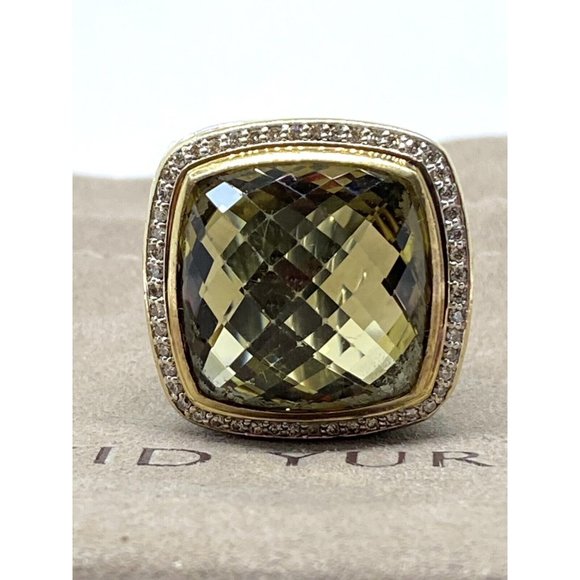 David Yurman Jewelry - $3250 DAVID YURMAN 18K GOLD SS DIAMOND ALBION EXTRA LARGE LEMON QUARTZ R…